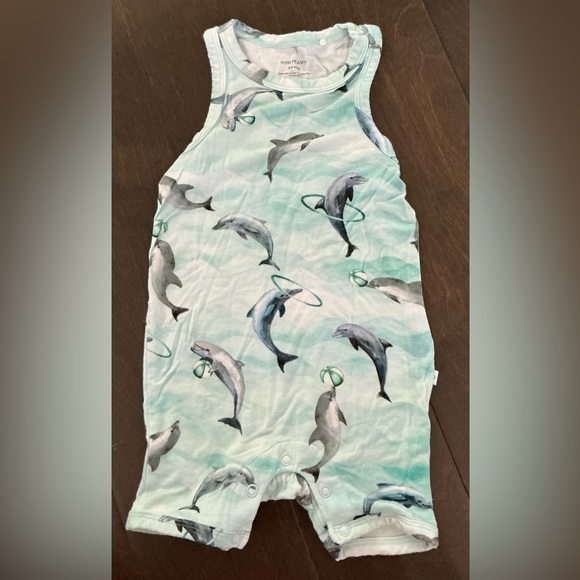 Posh Peanut Aqua Dolphin Romper - Picture 3 of 3